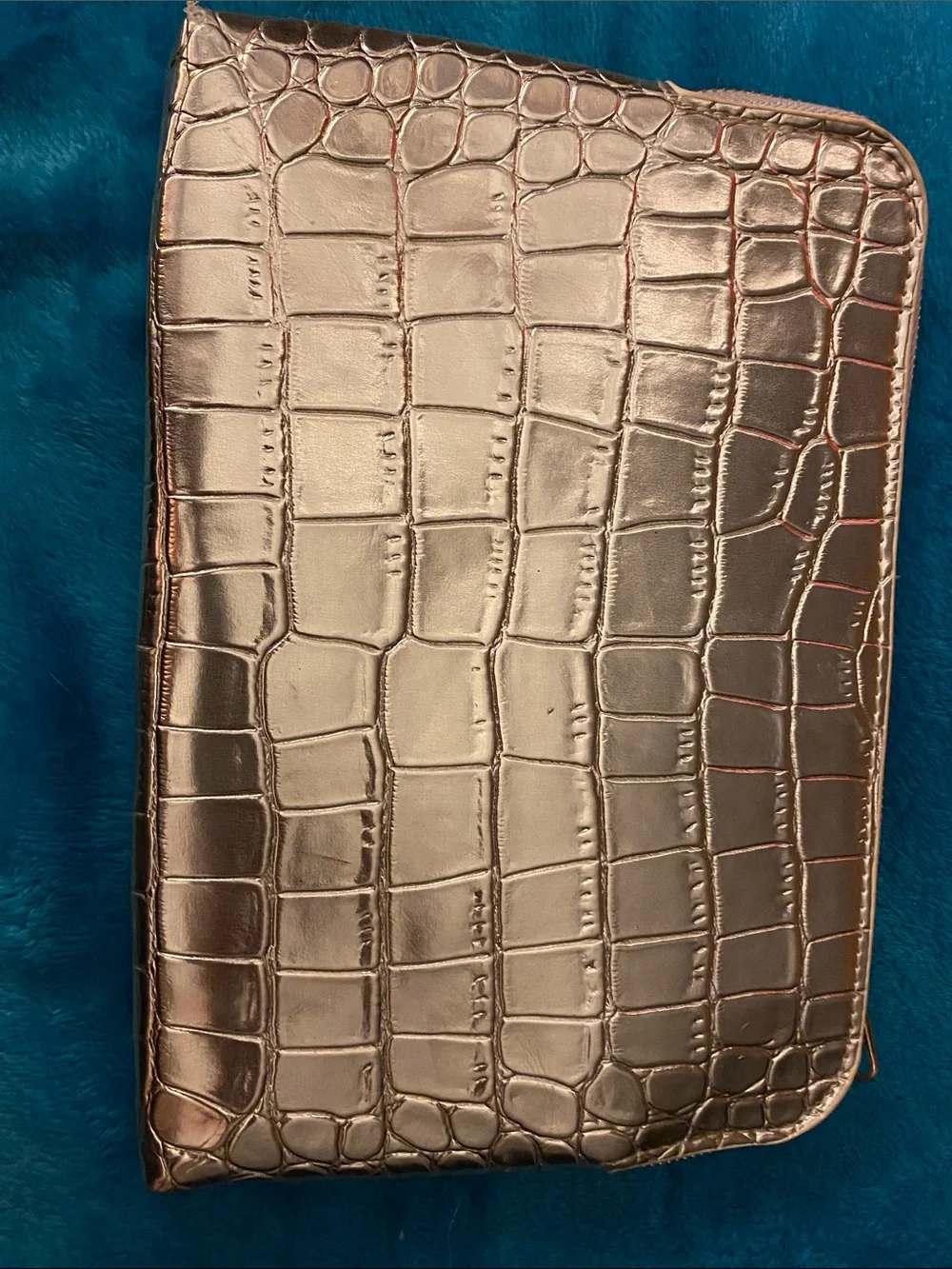 ! Michael Kors Bright Gold Cosmetic Zipper Clutch  8.5x6” in good condition